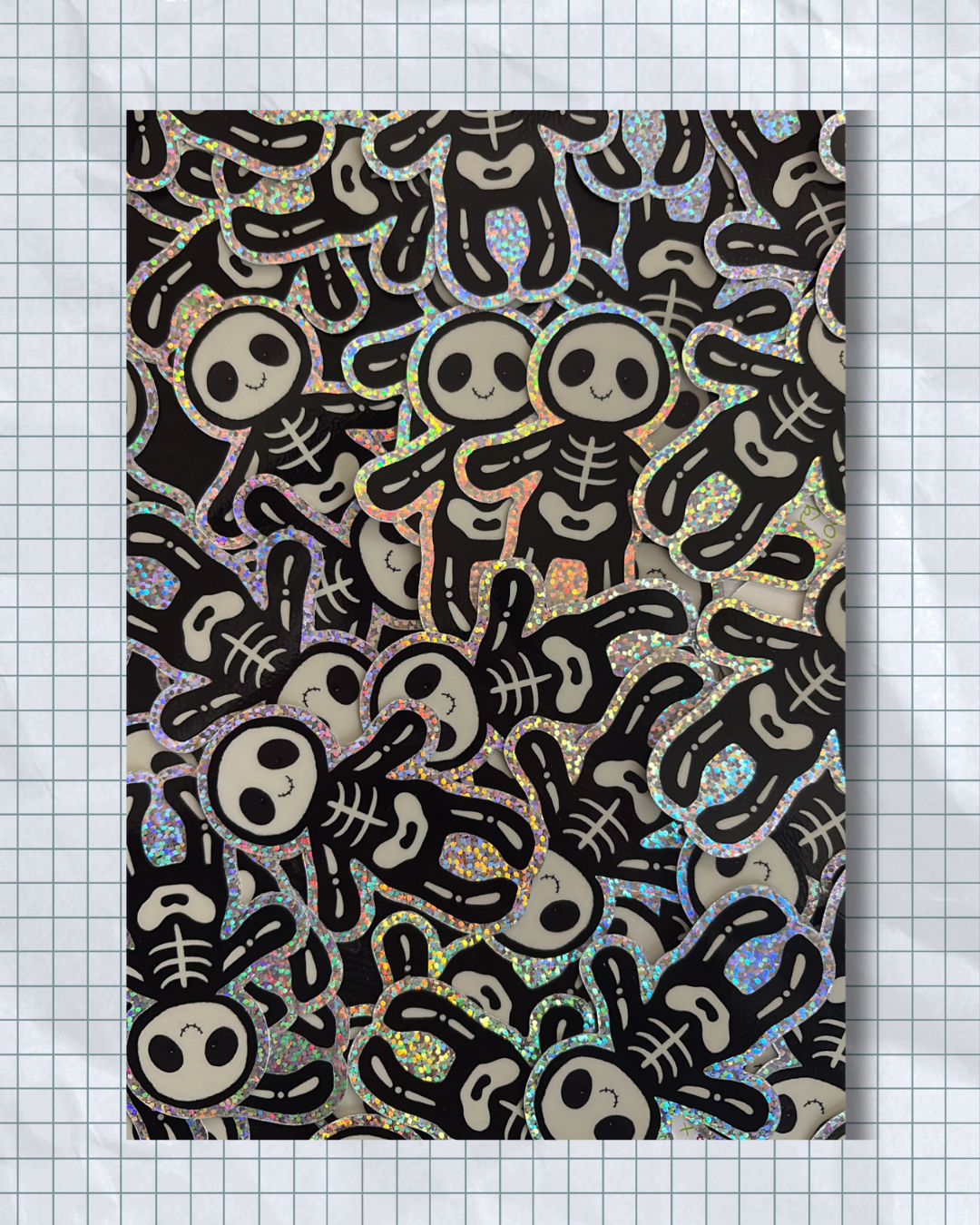 Glitter Skeleton Bob Sticker