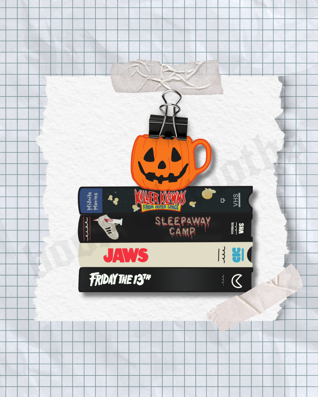Spooky VHS Stack Sticker