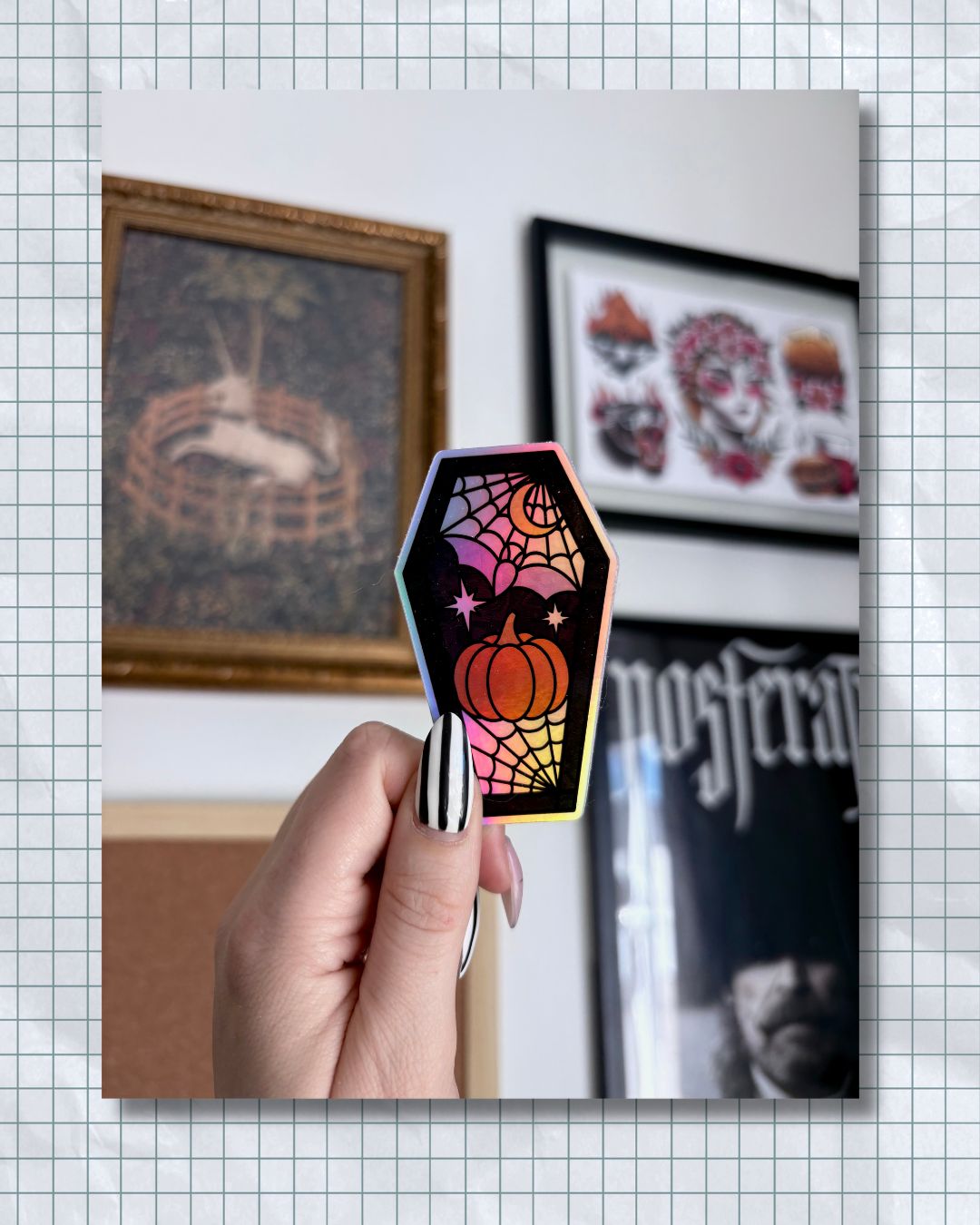 Holographic Haunted Stained Glass Sticker