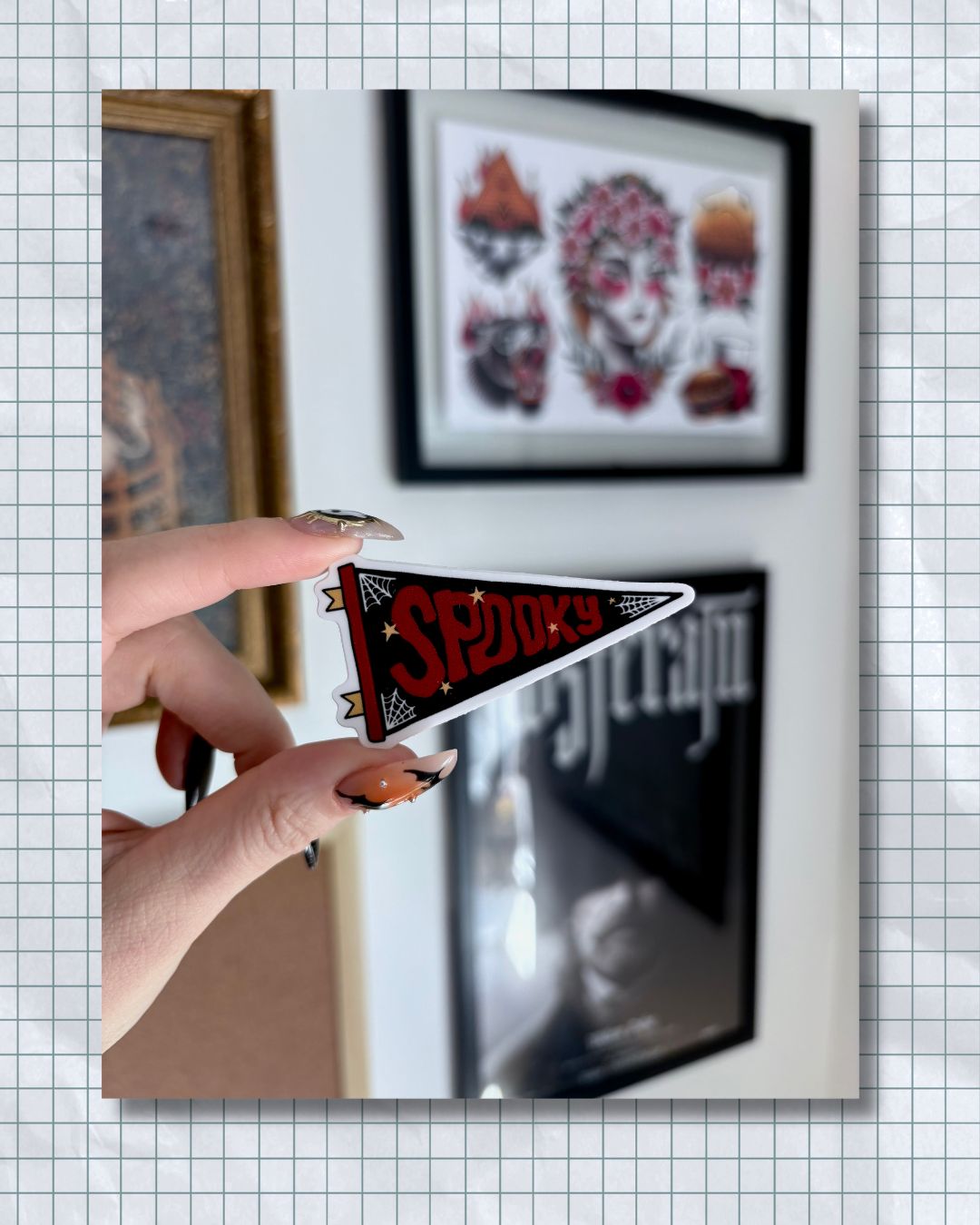 Spooky Pennant Flag Sticker