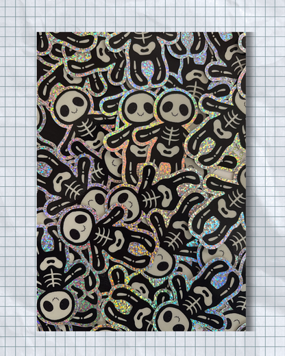 Glitter Skeleton Bob Sticker