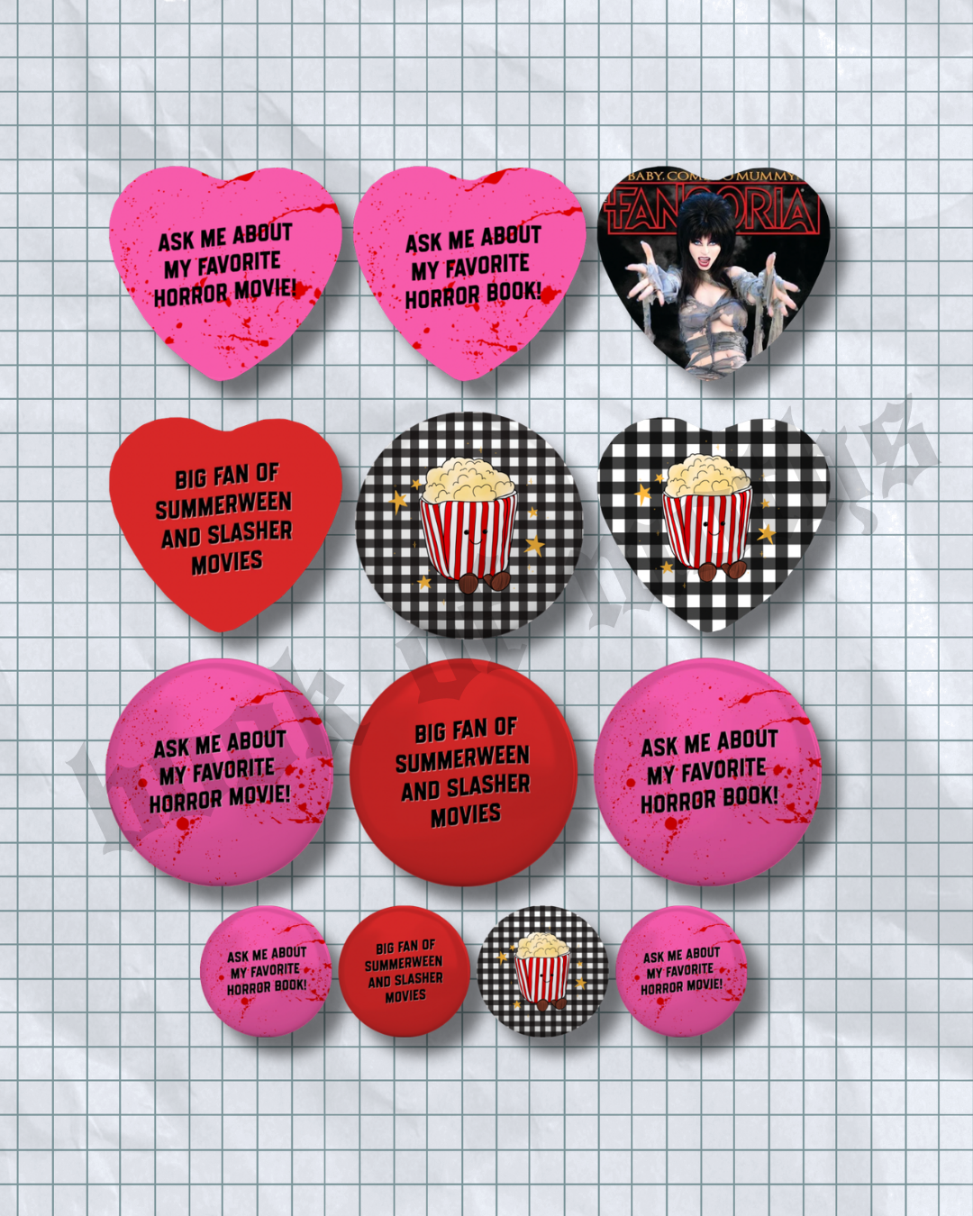 Book & Movie Button Pin