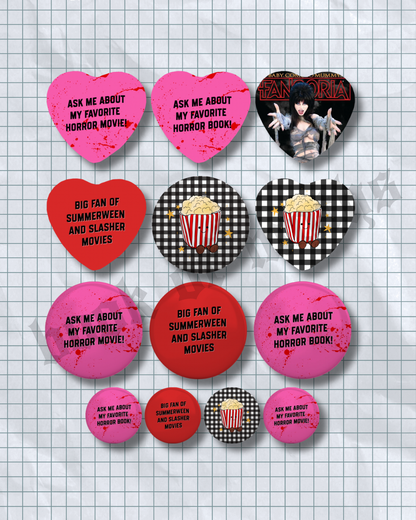 Book & Movie Button Pin