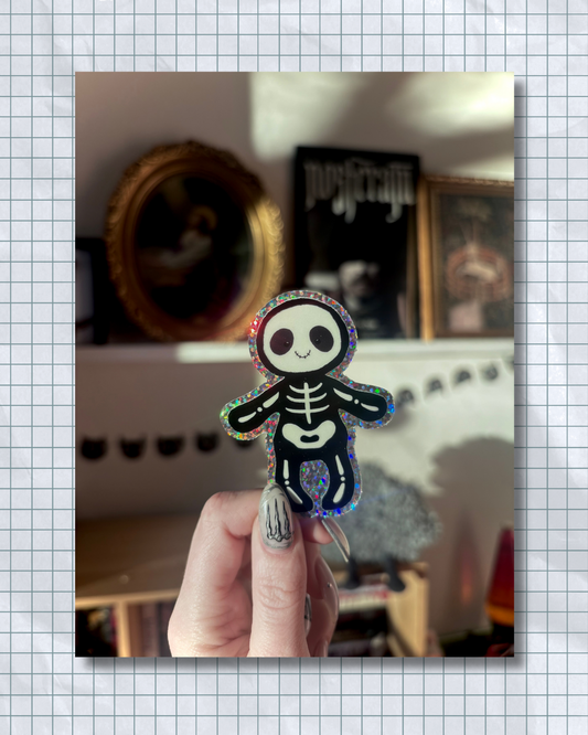 Glitter Skeleton Bob Sticker
