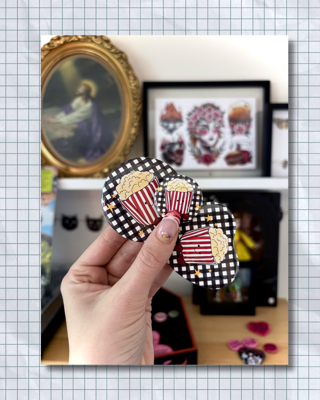 Movie Buddy Button Pin