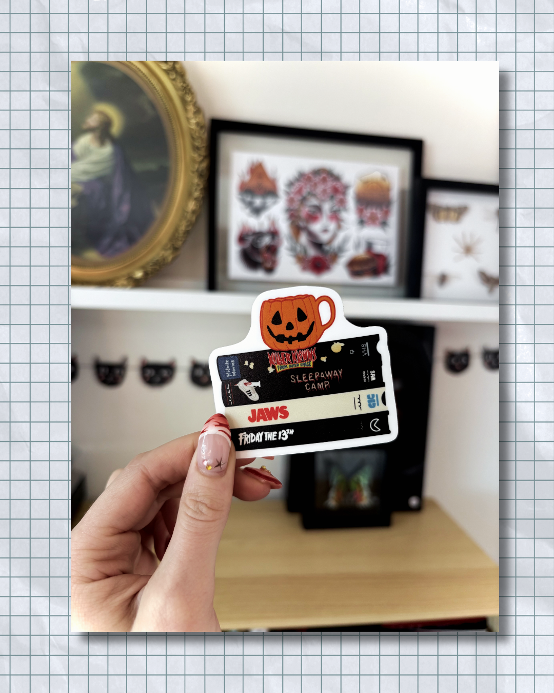 Spooky VHS Stack Sticker