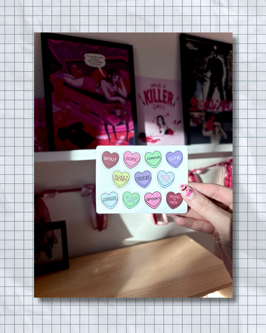 Conversation Hearts Sticker Sheet