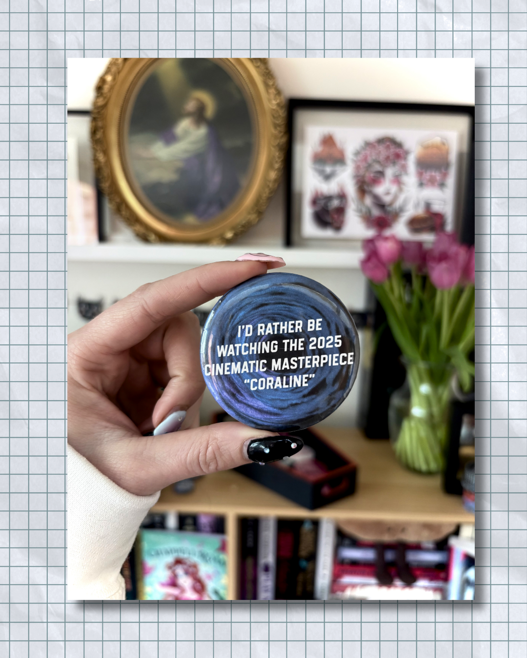 Coraline Button Pin