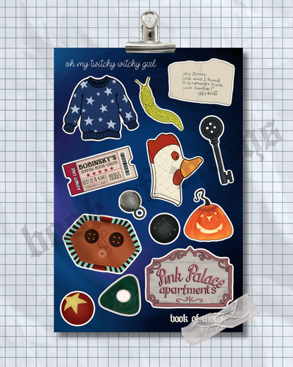 Twitchy Witchy Girl Sticker Sheet