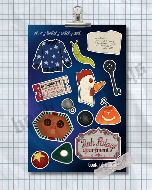 Twitchy Witchy Girl Sticker Sheet