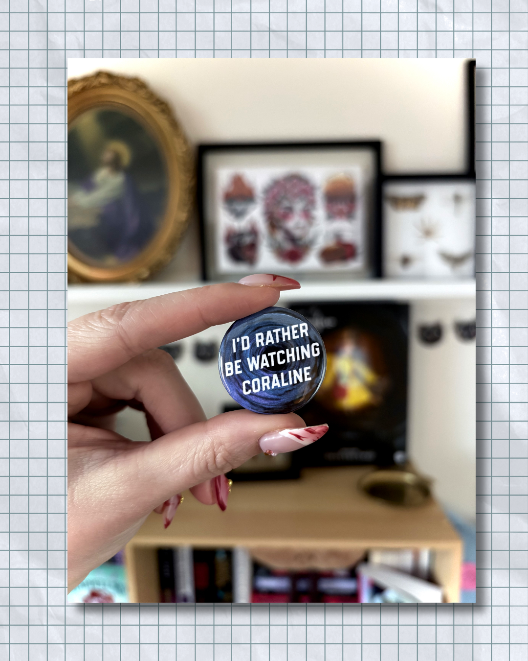 Coraline Button Pin