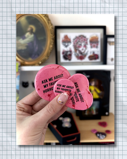 Book & Movie Button Pin