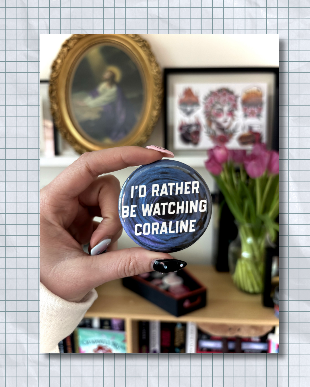 Coraline Button Pin