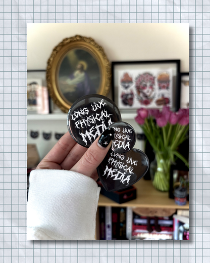 Long Live Physical Media Button Pins