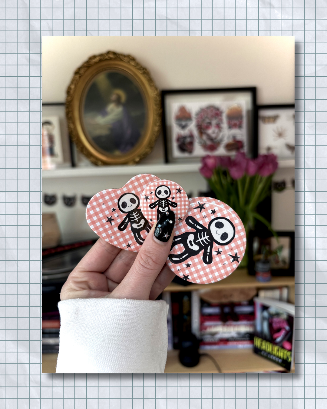 Skeleton Buddy Button Pins