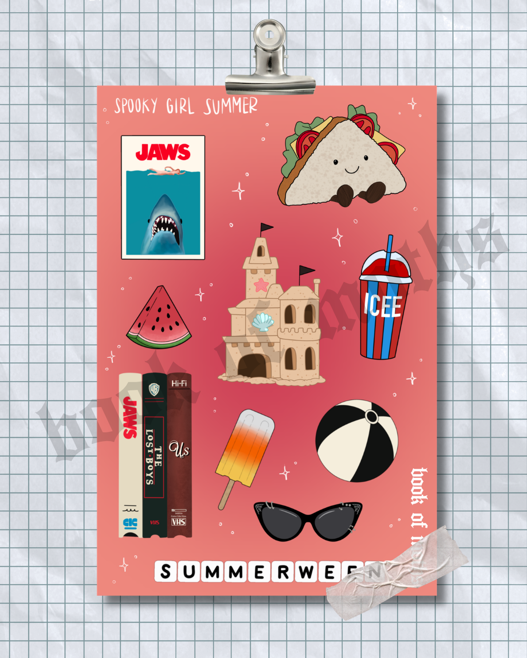 Spooky Girl Summer Sticker Sheet