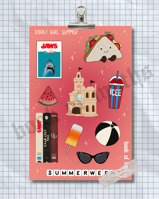 Spooky Girl Summer Sticker Sheet