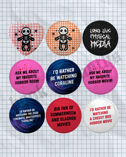 Skeleton Buddy Button Pins
