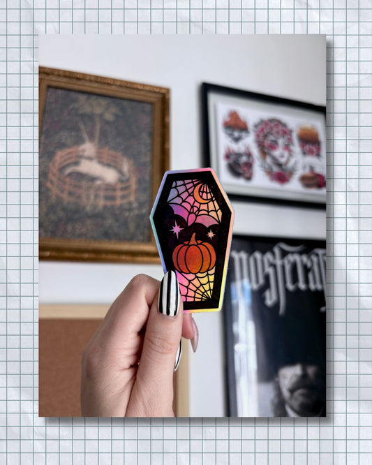 Holographic Haunted Stained Glass Sticker