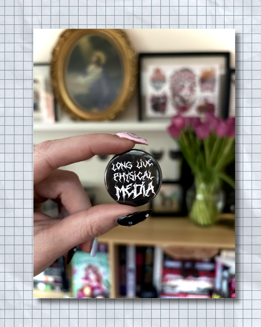 Long Live Physical Media Button Pins