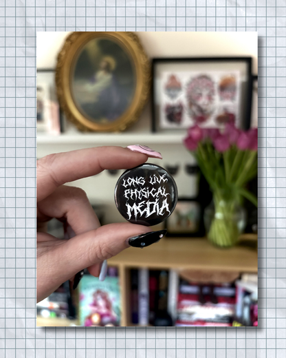 Long Live Physical Media Button Pins