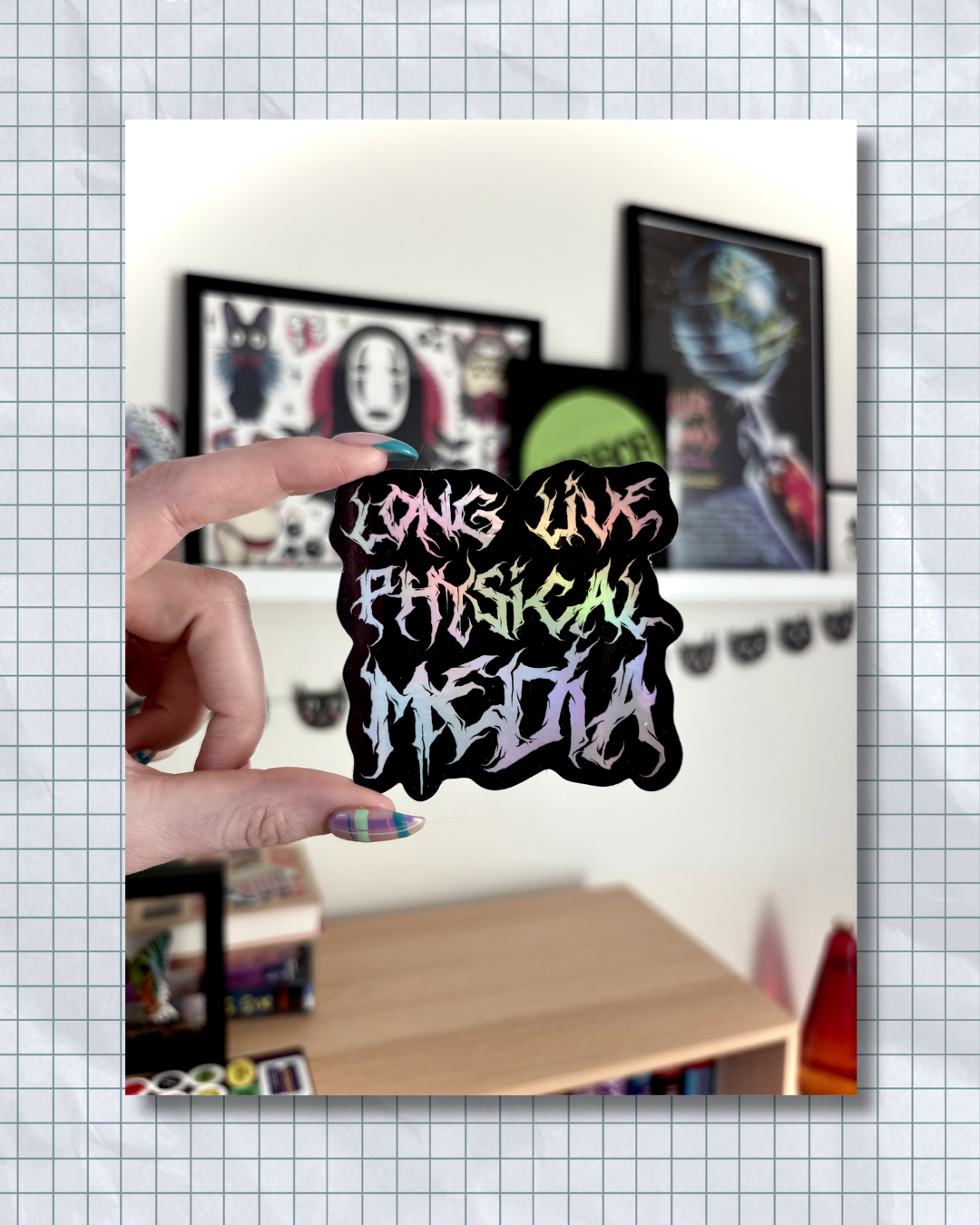 Long Live Physical Media Holographic Sticker