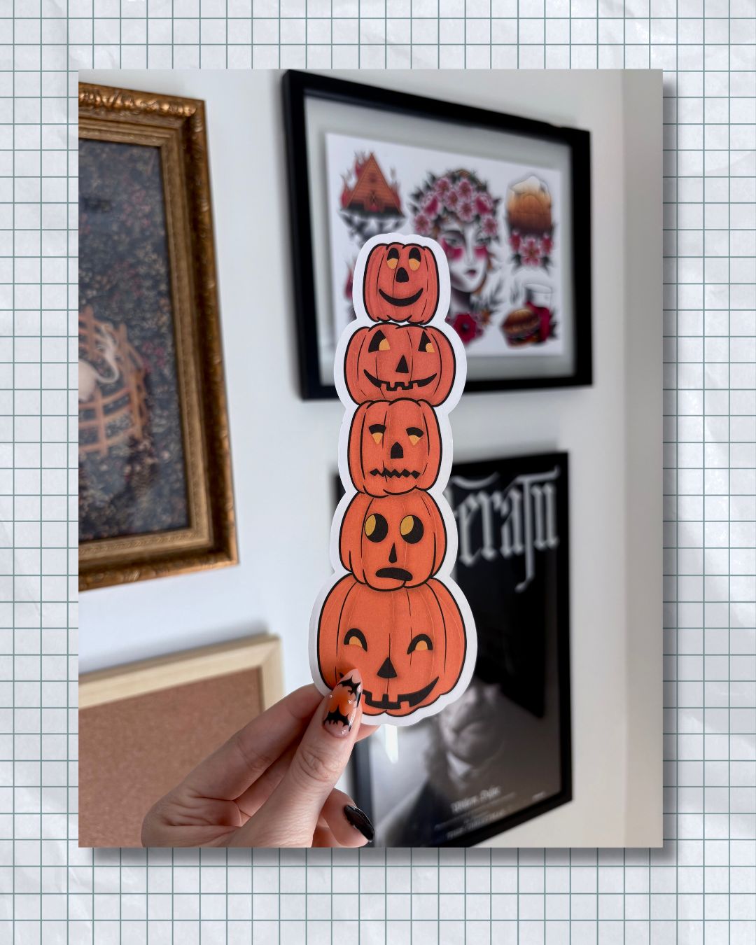 Vintage Pumpkin Stack Bookmark