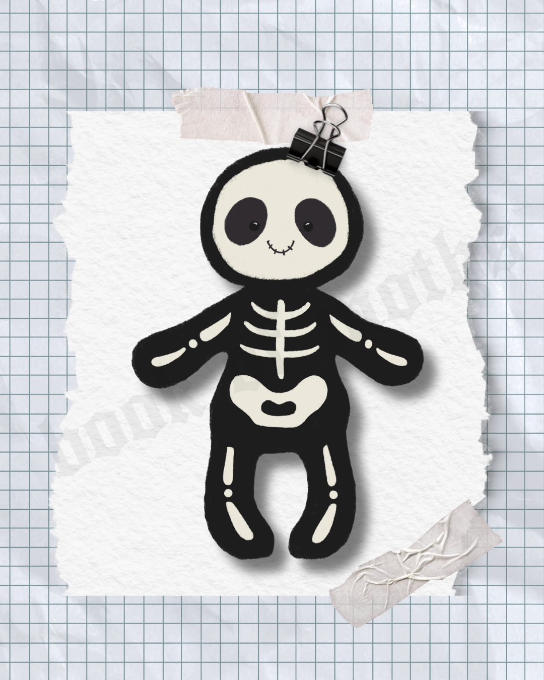 Glitter Skeleton Bob Sticker