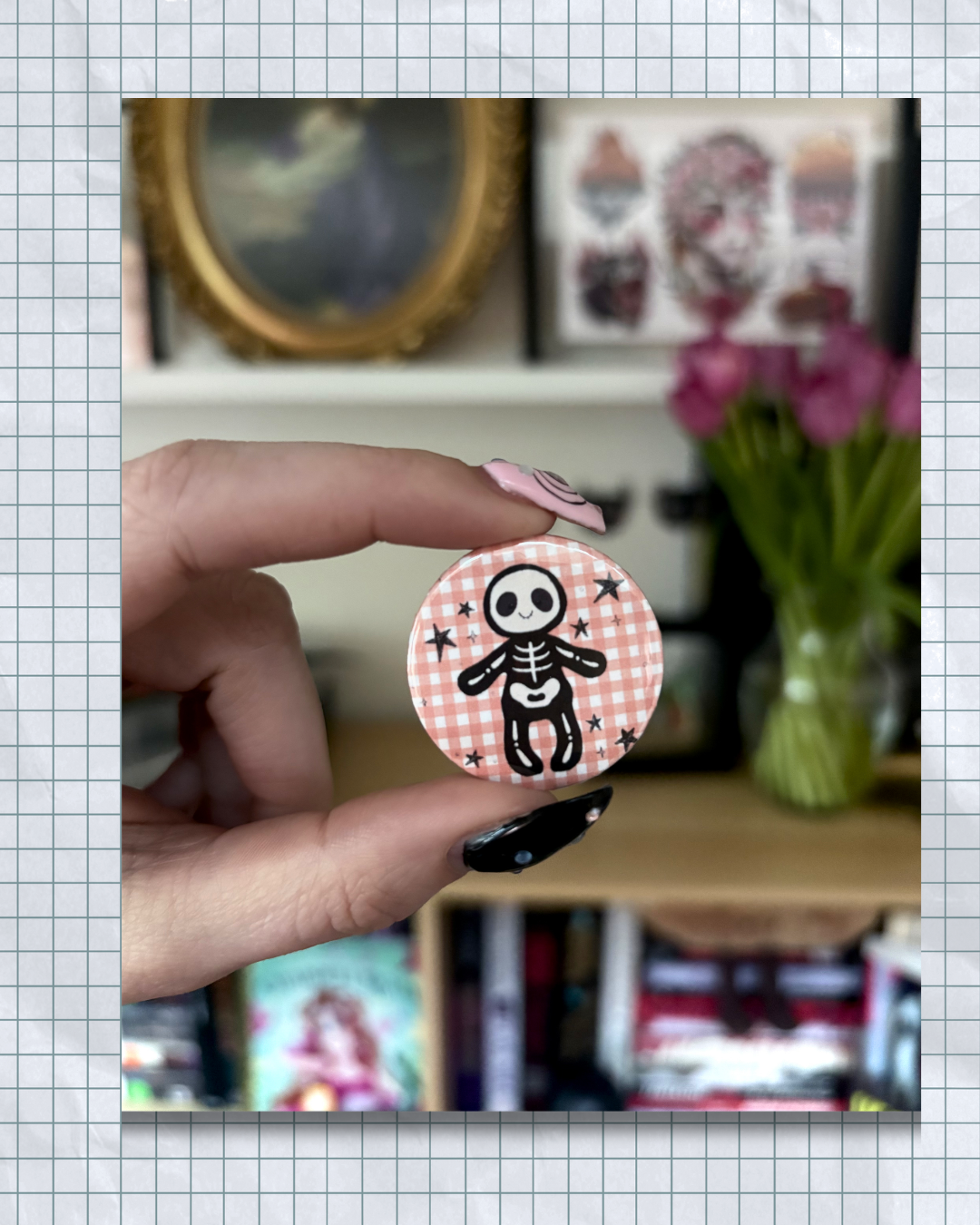Skeleton Buddy Button Pins